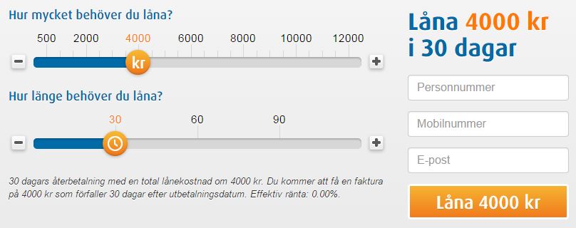 LÅNA 4000 KR UPP TILL 90 DAGAR